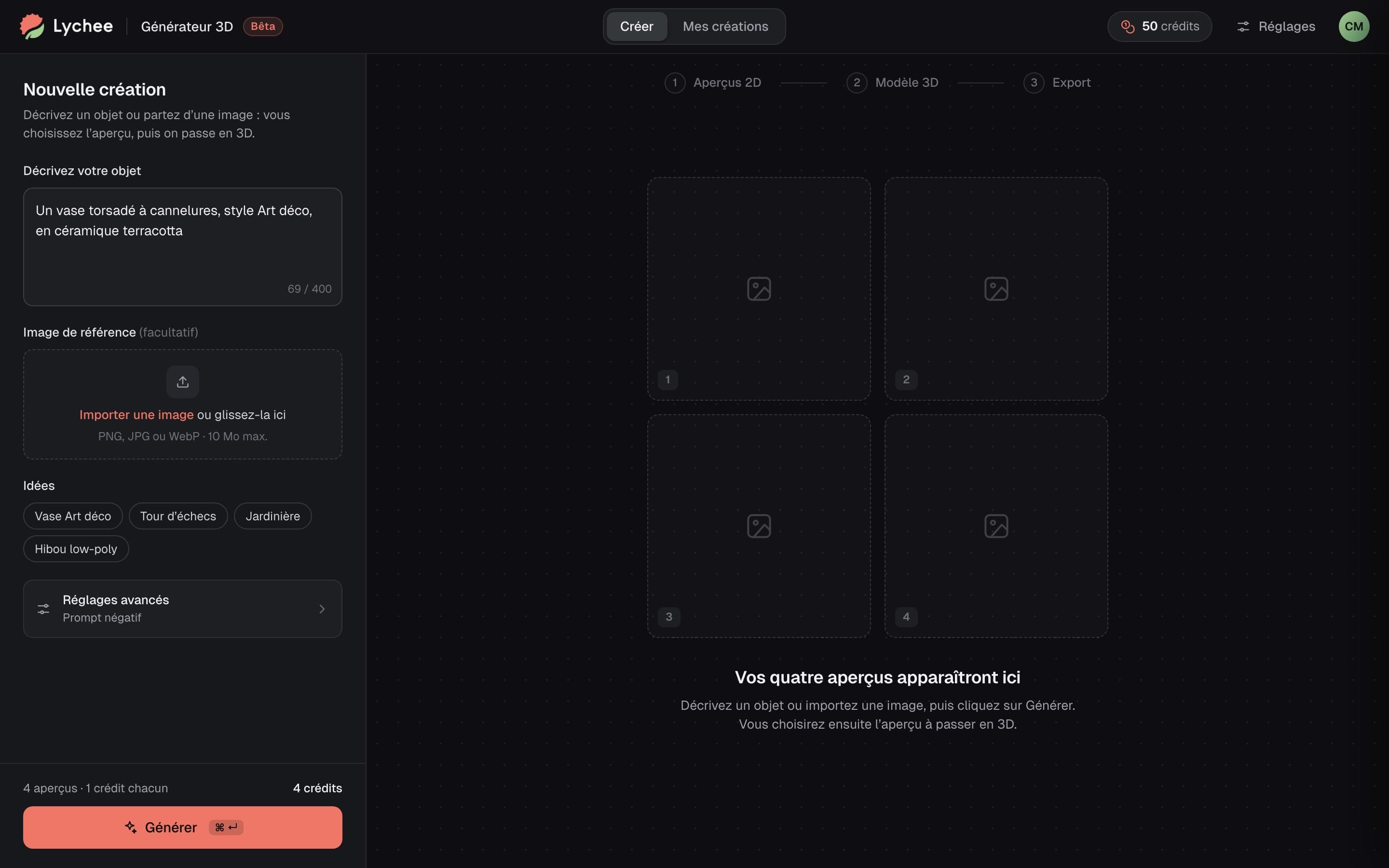 Mango3D, interactive prototype