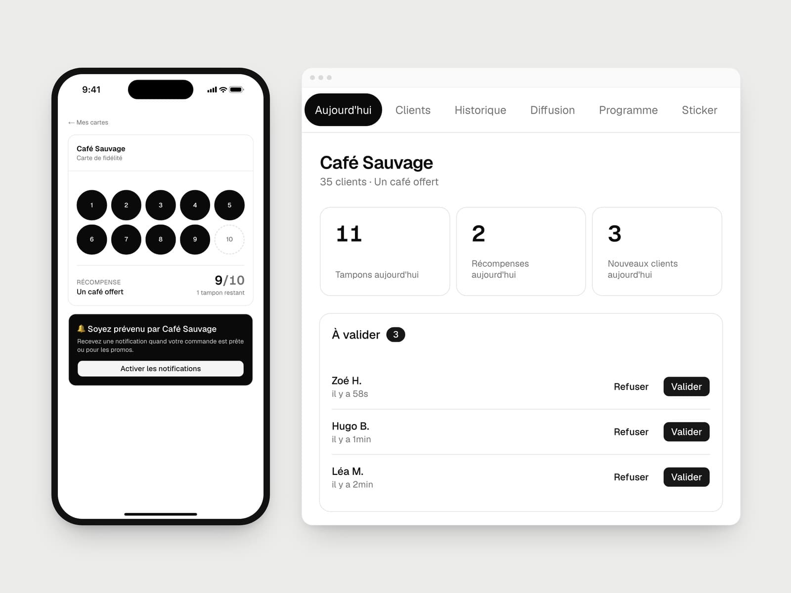 Stamp, web app