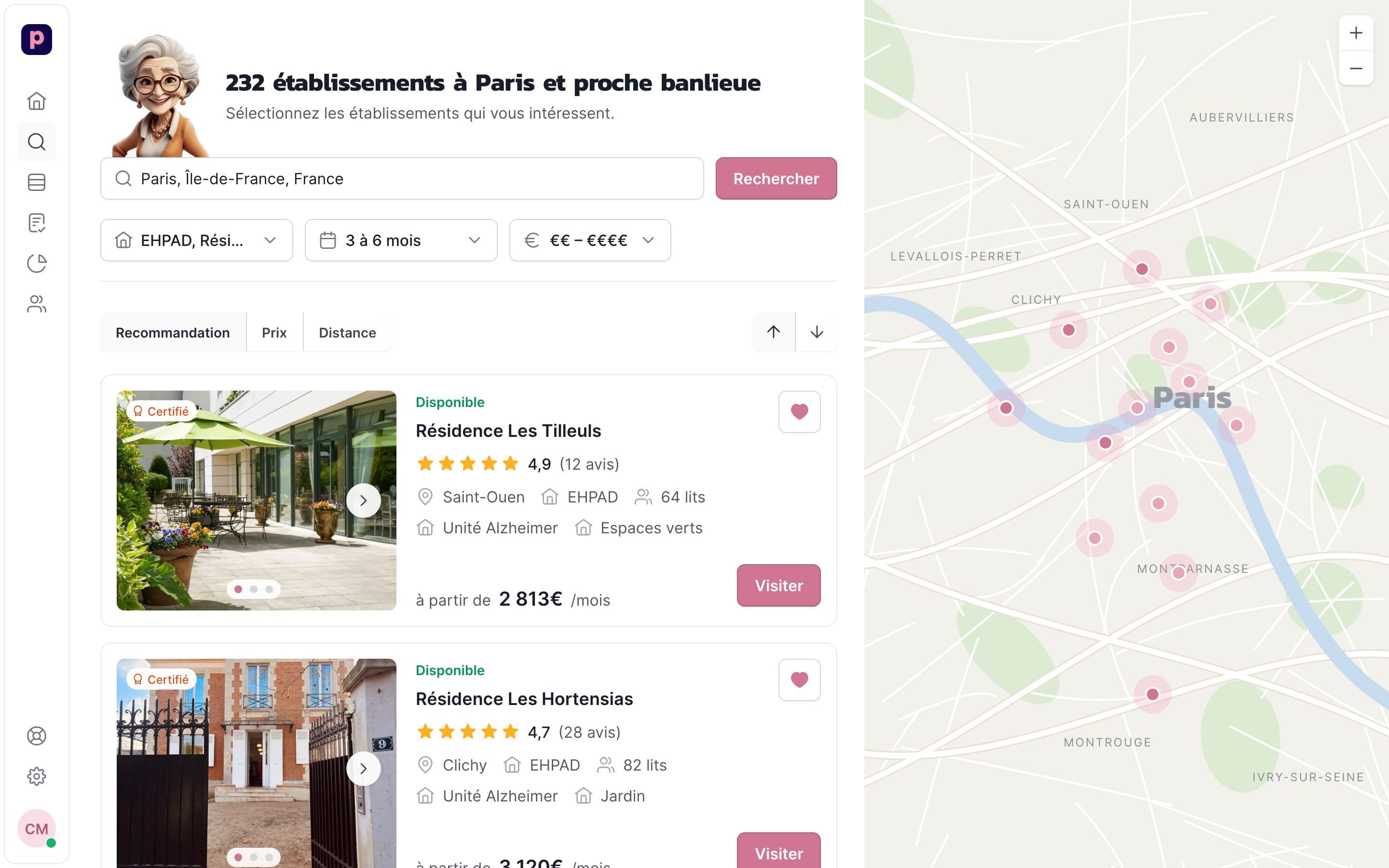 Les résultats Poupette sur ordinateur, prototype interactif