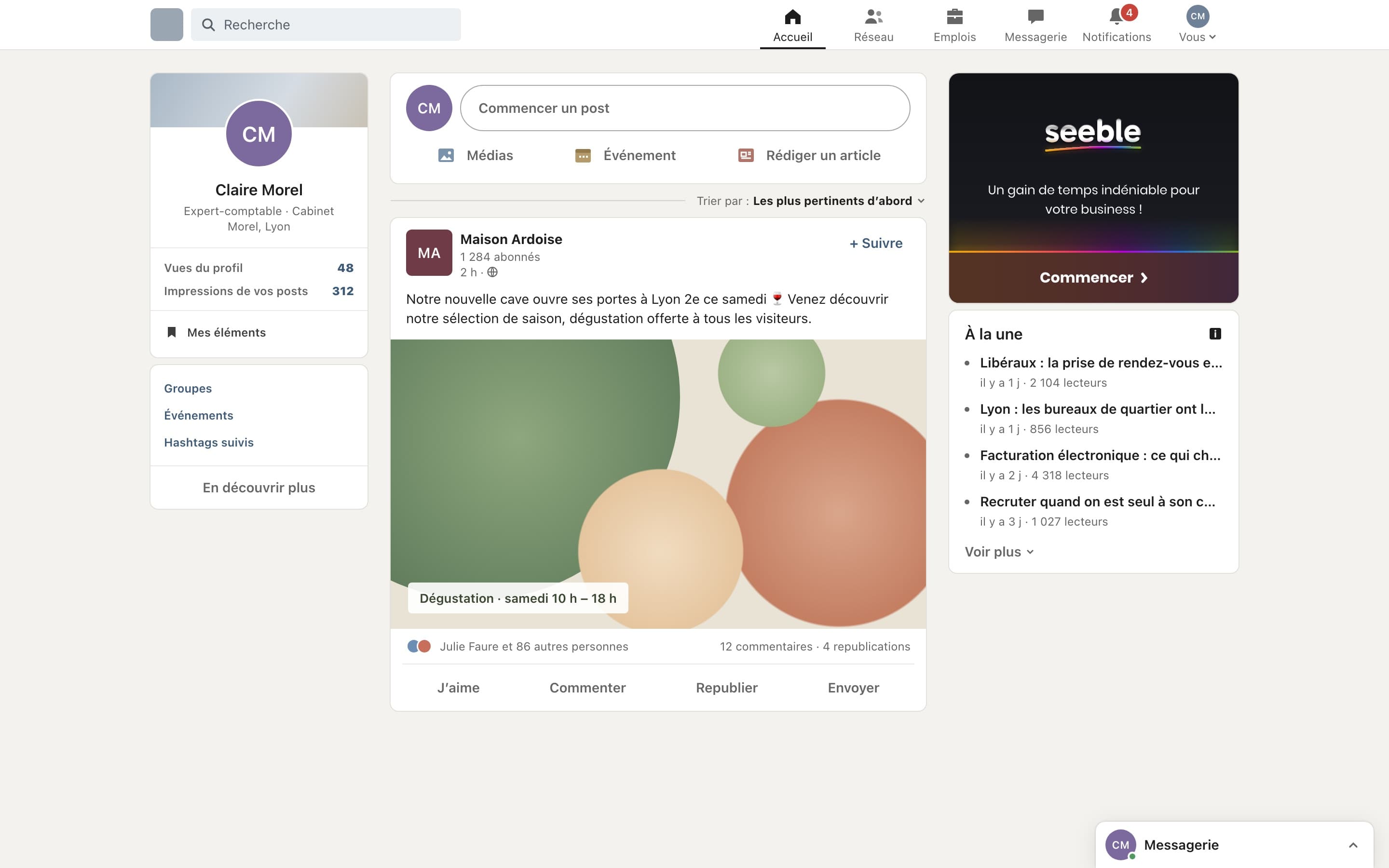 Seeble, prototype interactif